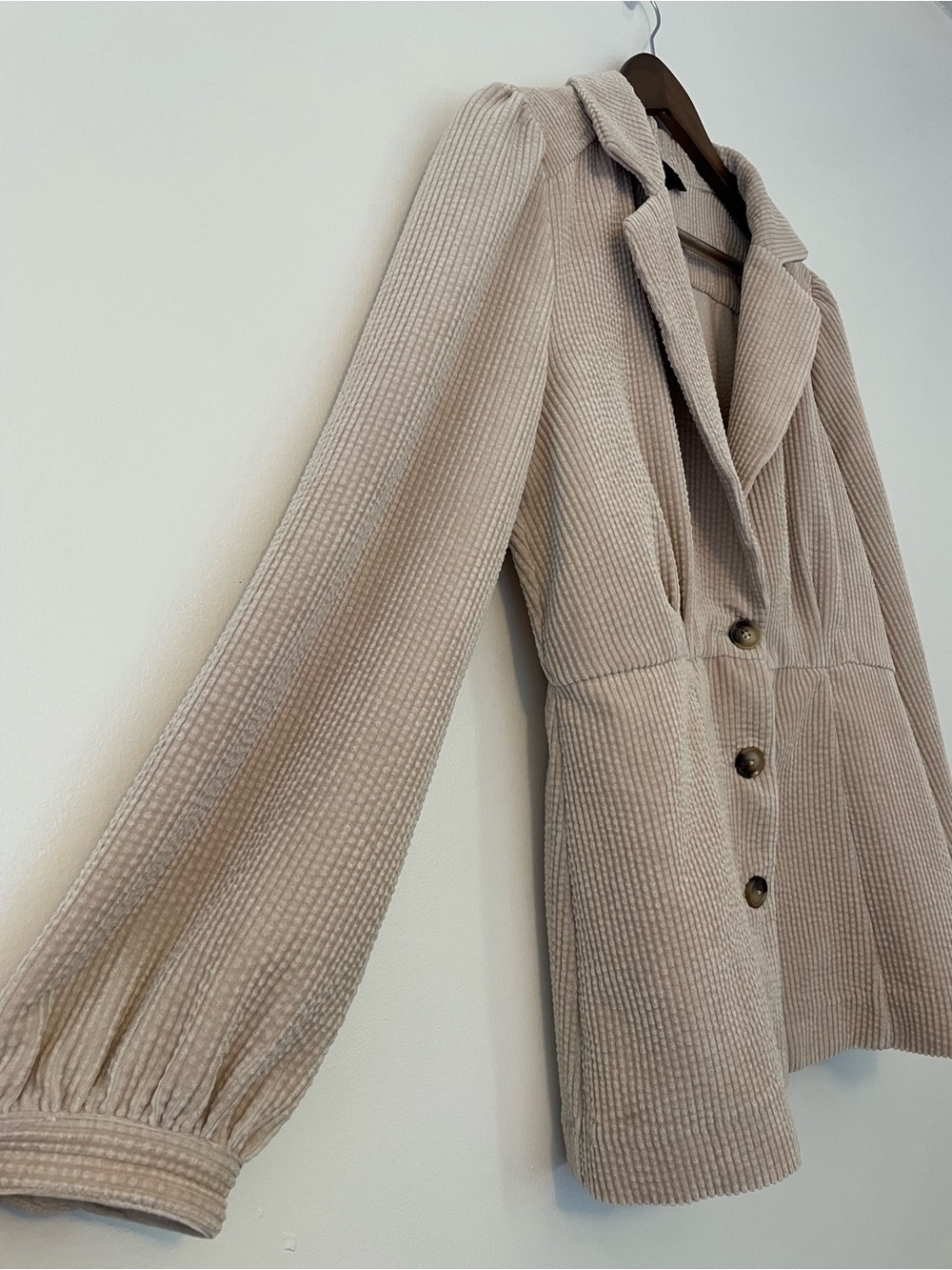 Anthropologie Current Air Courtney Feminine Soft Ribbed Corduroy Blazer - Picture 2 of 4